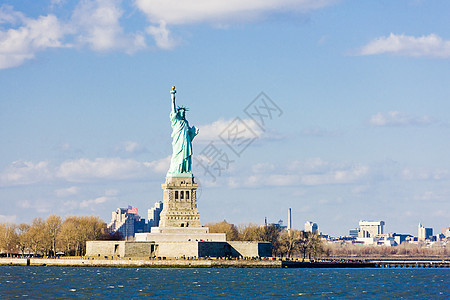 自由岛和自由女神像 美国纽约外观地标雕像纪念碑旅行位置世界自由雕塑图片