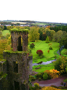 爱尔兰视图场地树木城堡石头图片