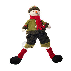 圣诞雪人帽子红色围巾羊毛玩具笑脸动物绿色图片