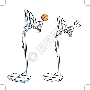 篮球Hoop站台线绘图图片