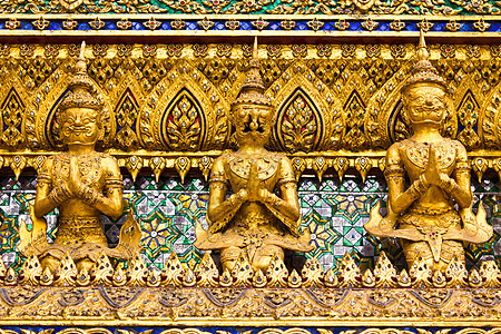 曼谷大宫泰泰文艺术风格 泰国曼谷地标雕像游客宝塔寺庙文化入口佛教徒旅行旅游图片