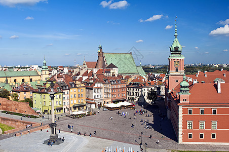 华沙老城城市城堡柱子建筑旅行正方形皇家旅游房子景观图片