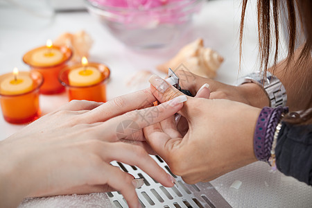 切指甲女性蜡烛护理美容身体人手职业服务专业卫生图片