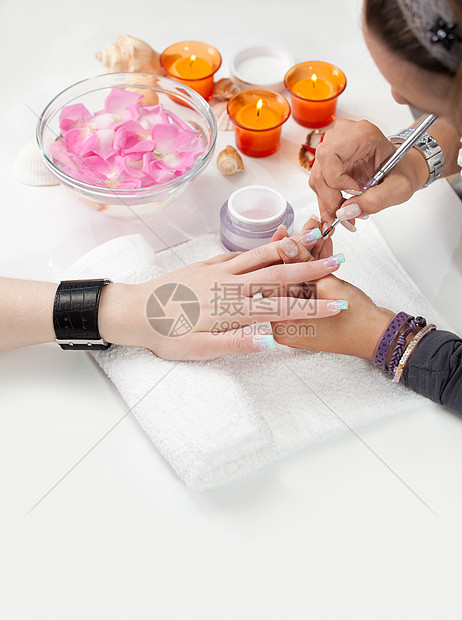 应用凝胶刷子医疗顾客温泉蜡烛卫生指甲人手医学服务图片