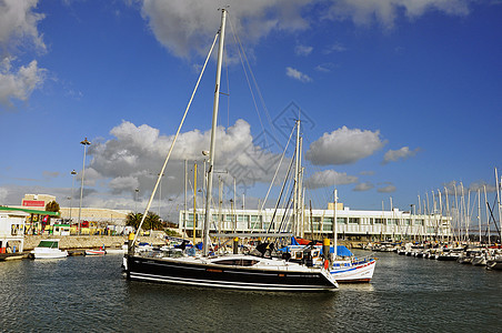 游艇场景城市海滩运输太阳天际奢华巡航航行建筑图片