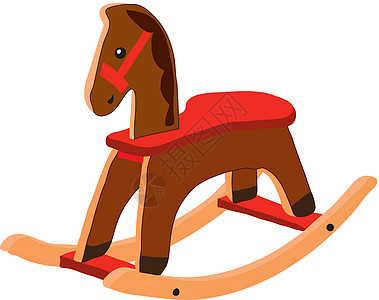 马绘画棕色红色玩具插图图片