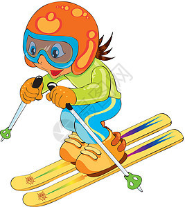 滑雪儿童运动插图乐趣帽子背景图片