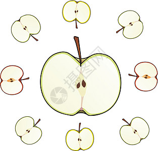 苹果剪切孤立插图图片