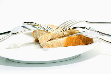 叉子和面包盘子餐具烘烤工作室金属饮食甜点桌子食物午餐图片