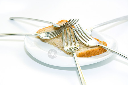 叉子和面包早餐工作室烘烤桌子盘子白色餐具食物用餐粮食图片