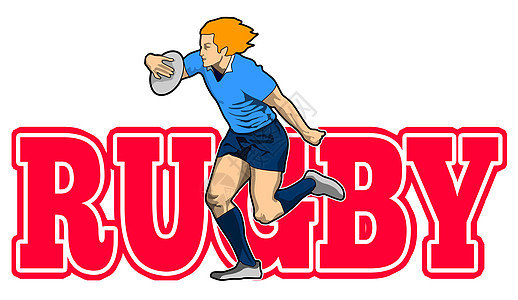 玩橄榄球的橄榄球运动员男性玩家插图跑步游戏男人运动图片