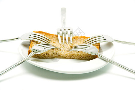 叉子和面包食物服务桌子早餐甜点烘烤午餐金属工作室粮食图片