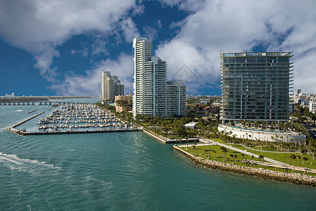 佛罗里达迈阿密海滩海岸线港口太阳热带城市蓝色旅行酒店旅游海岸假期图片