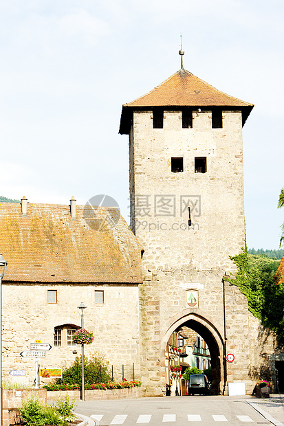 法国阿尔萨斯Dambach位置建筑学历史性犀牛建筑物旅行村庄历史世界建筑图片