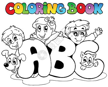 彩色书籍学校ABC字母图片