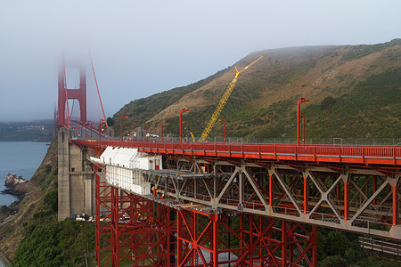 旧金山金门大桥地标电缆建筑学旅游吸引力红色游客观光假期建筑图片