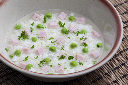 烟熏肉 豆子和大米菜肴美食食品熟食香菜静物蔬菜营养内饰食物图片