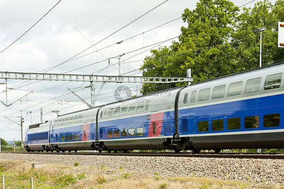 TGV火车 法国伯根迪快车电力运输铁路运输机车铁路列车外观旅行速度图片