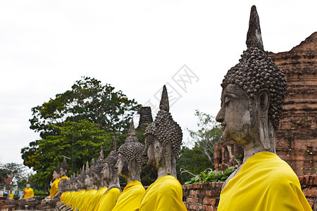 泰国Ayutthaya的圣佛图象系列图片