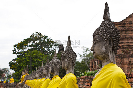 泰国Ayutthaya的圣佛图象系列图片