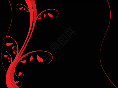 红色花卉矢量背景粉红色创造力白色曲线装饰植物风格插图墙纸深红色图片