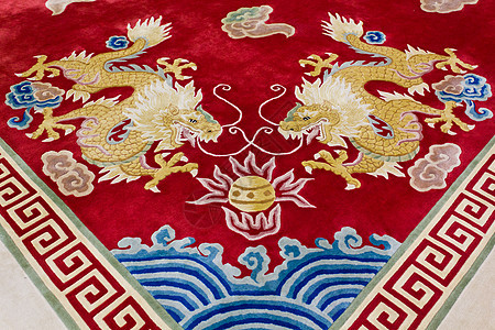 地毯上的龙图像文化墙纸传统背布印象天鹅绒火焰花丝打印印刷品图片