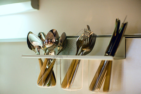 勺子用具架子餐厅餐具厨房环境奢华玻璃收藏宏观图片