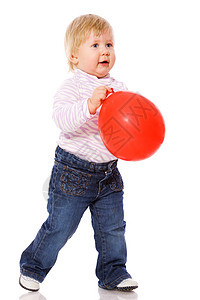 玩气球游戏活力快乐童年孩子喜悦幸福白色微笑工作室金发图片