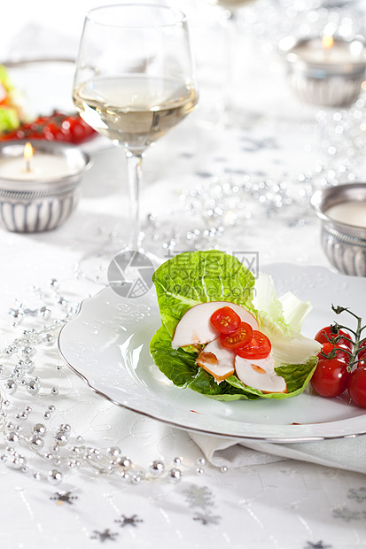 圣诞桌式酒杯季节性食物桌子季节盘子蜡烛图片