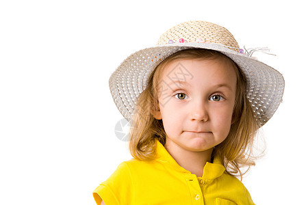 女童金发帽子快乐喜悦幸福橙子女孩乐趣孩子童年图片