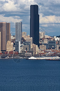 西雅图天线海岸天空城市天际景观办公室建筑物风景摩天大楼市中心图片