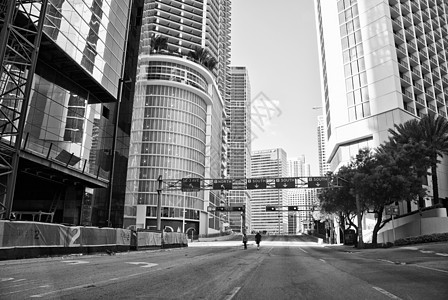 迈阿密现代大楼蓝色市中心树木天际建筑晴天办公室日落摩天大楼太阳图片