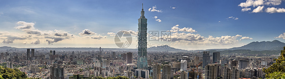 台北市景蓝色风景房子市中心地平线太阳旅行场景城市图片
