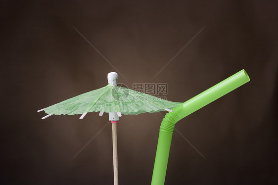 纸伞装饰情调塑料管派对绿色酒吧异国宏观阳伞饮料图片