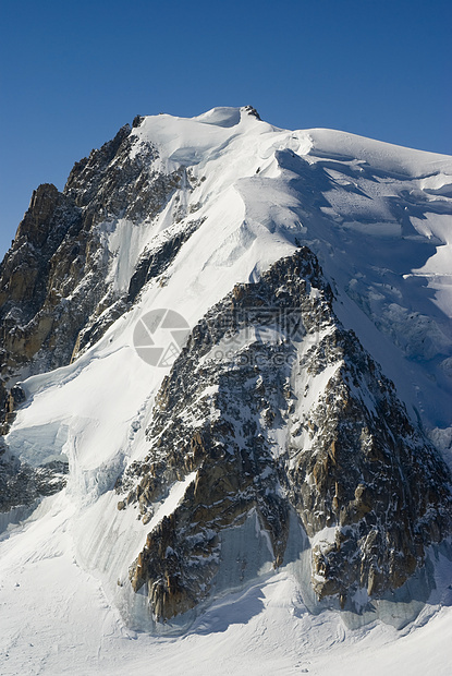 勃朗峰岩石蓝色冰川高度图片