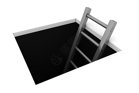 爬出洞口  明光灰色梯子出口四边形脚步插图长方形地面检修优势金属渲染图片
