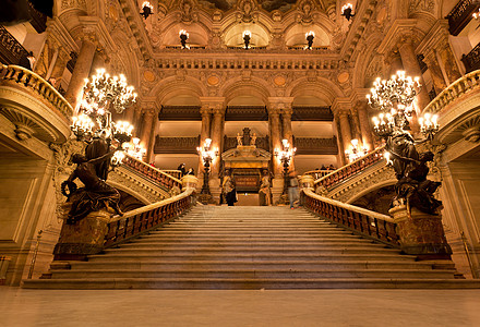 巴黎大歌剧院内地大厅楼梯枝形歌剧天花板音乐会宫殿画廊吊灯历史性图片