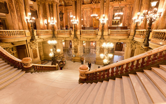 巴黎大歌剧院内地旅行宫殿吊灯画廊楼梯大厅音乐歌剧枝形地标图片