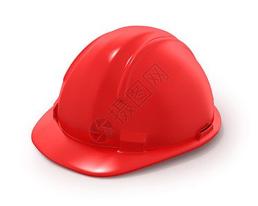 红建筑工的头盔被隔离头饰红色安全帽白色预防工人矿工工程师帽子工作图片