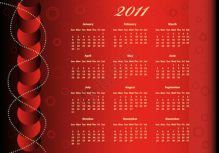 2011全年日历插图杂志日程数字时间季节规划师图片