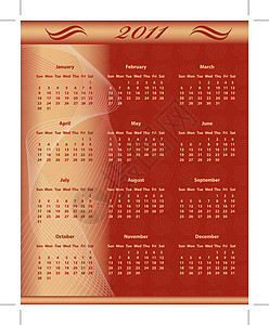 2011全年日历日程杂志插图数字青铜规划师时间季节图片