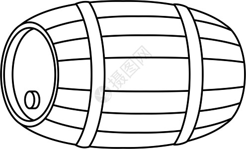 木箱木 轮廓软木贮存水平草图啤酒圆形增值税木材黑色打印图片
