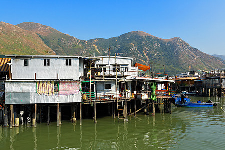 Tai O 香港渔村建筑场景木头住宅文化窝棚宗教城市村庄钓鱼图片