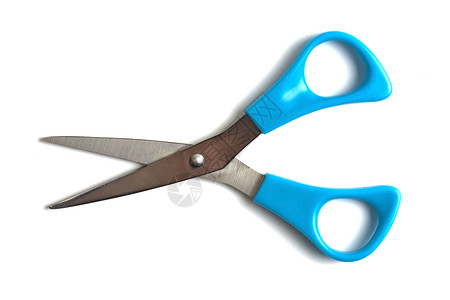 蓝剪刀剪子白色夹子塑料刀具裁缝插条工具家庭办公室图片