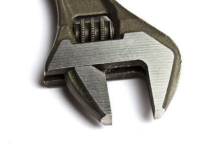 可调整的扳手 在白色上隔离紧缩服务工作水平维修机械小路管道工艺金属图片