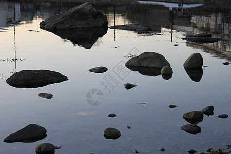 岩石日落峡湾图片