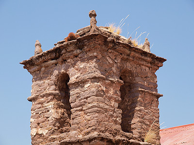 旧教堂塔石头建筑学宗教历史性教会殖民天空蓝色图片