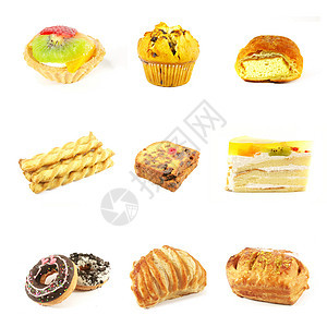 糕点和蛋糕食物美食食品香草水果烘烤味道奶油巧克力甜甜圈图片