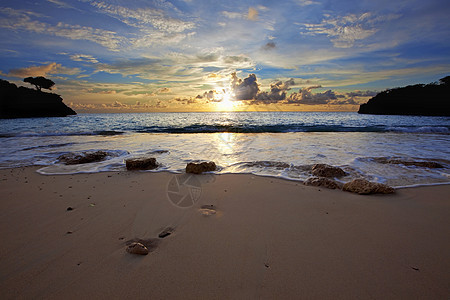 库拉索日落海岸海湾海滩支撑风景海景海洋天空波浪蓝色图片