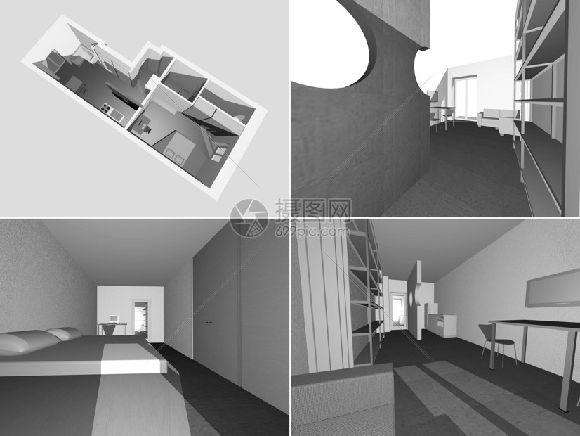 内房内部模式项目设计沙发桌子黑色插图建筑内阁架子房子图片
